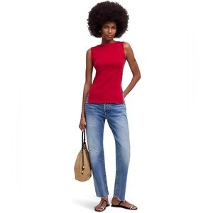 Madewell Sleeveless Boat Neck Side Slit T-Shirt